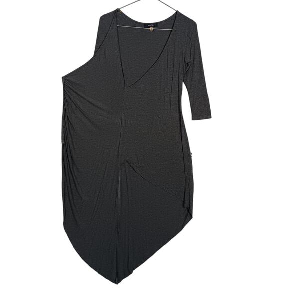 ANGL Bodycon Assymetrical Dress Size Small Wrap Zipper Pullover 3/4 Sleeve - Picture 9 of 12